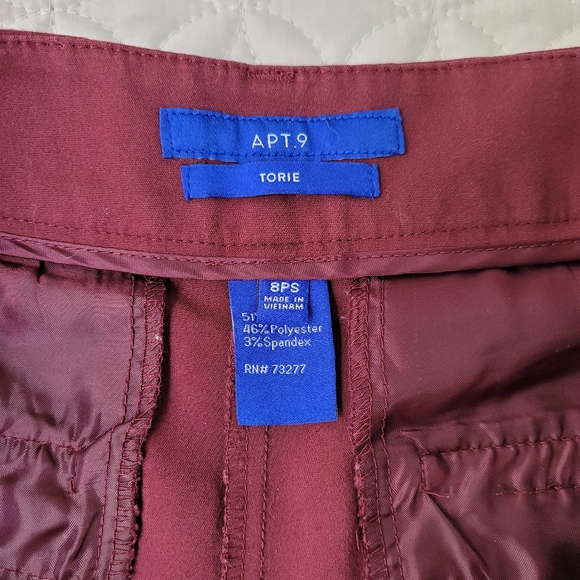 Maroon Apt. 9 Torie Dress Pants PS - Picture 4 of 7